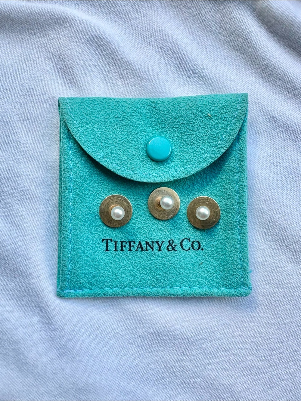 Tiffany & Co. 18K Gold and Pearl Shirt Studs